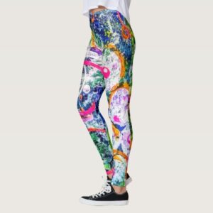 Left Side View, Abstract Painted Leggings
